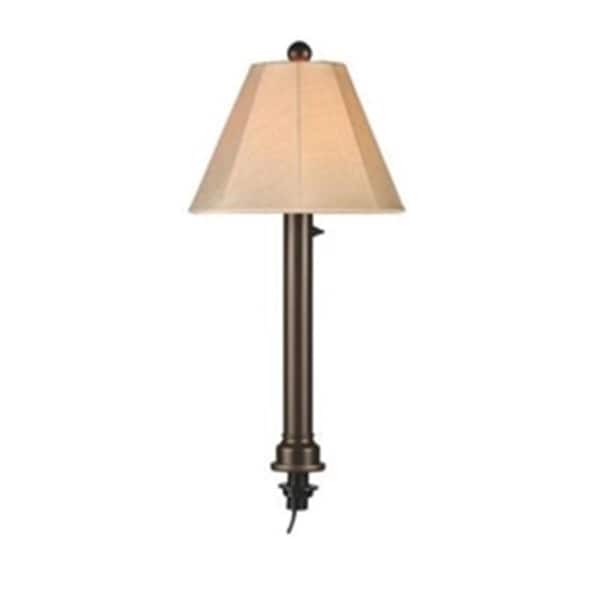 Brilliantbulb Umbrella Table Lamp 20777 with 2 in. bronze tube body and antique beige linen Sunbrella shade fabric BR2632164 - main